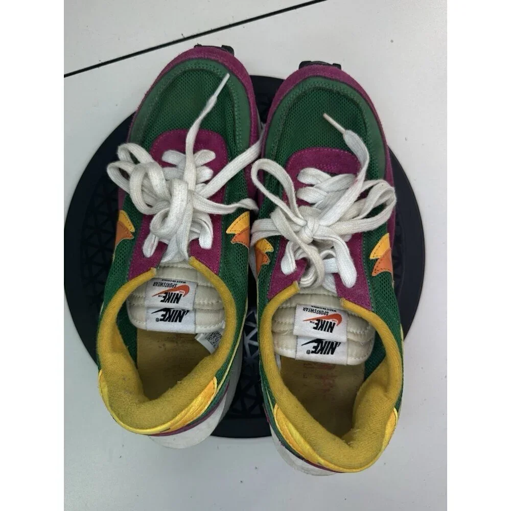 Nike Sacai LD Waffle Shoes Mens 8 Pink Green Mesh Suede Retro BV0073-301